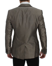 Brown Slim Fit Silk Two Button Blazer Dolce & Gabbana