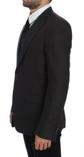 Gray Slim Fit Linen Blazer Jacket Dolce & Gabbana
