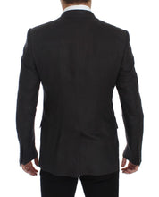 Gray Slim Fit Linen Blazer Jacket Dolce & Gabbana