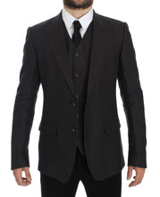 Gray Slim Fit Linen Blazer Jacket Dolce & Gabbana