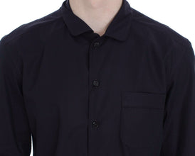 Purple Striped Cotton Pajama Lounge Shirt Dolce & Gabbana