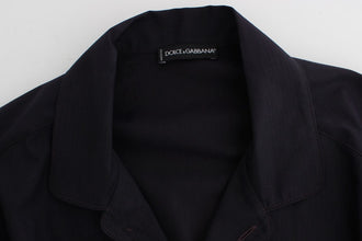 Purple Striped Cotton Pajama Lounge Shirt Dolce & Gabbana