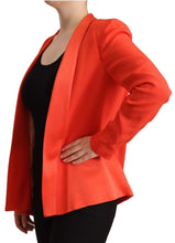 Orange Long Sleeves Acetate Blazer Pocket Overcoat Jacket CO|TE