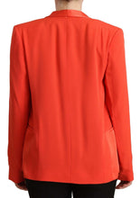 Orange Long Sleeves Acetate Blazer Pocket Overcoat Jacket CO|TE