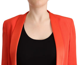 Orange Long Sleeves Acetate Blazer Pocket Overcoat Jacket CO|TE