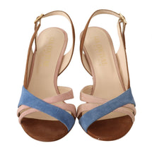 Multicolor Suede Leather Slingback Heels Sandals Shoes GIA COUTURE