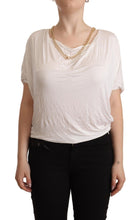White Short Sleeves Gold Chain T-shirt Top Guess By Marciano