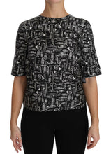 Black Musical Instruments Print Silk Blouse Dolce & Gabbana