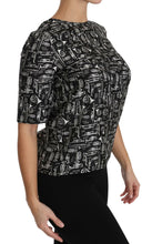 Black Musical Instruments Print Silk Blouse Dolce & Gabbana