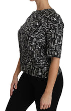 Black Musical Instruments Print Silk Blouse Dolce & Gabbana