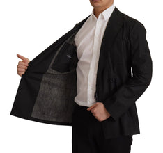 Black Polka Dotted Cotton Blazer Jacket Dolce & Gabbana