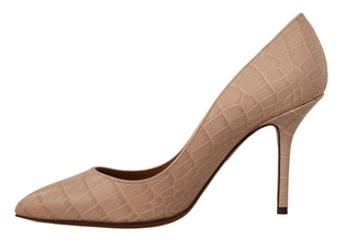 Beige Nude Leather BELLUCCI Heels Pumps Shoes Dolce & Gabbana