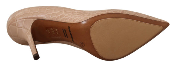 Beige Nude Leather BELLUCCI Heels Pumps Shoes Dolce & Gabbana