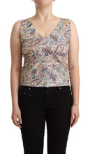 Multicolor Cotton Sleeveless V-neck Tank Top John Galliano
