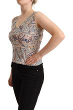 Multicolor Cotton Sleeveless V-neck Tank Top John Galliano
