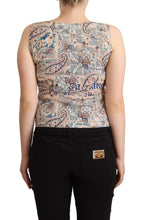 Multicolor Cotton Sleeveless V-neck Tank Top John Galliano