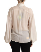 Off White Silk Long Sleeves Collared Blouse Top Dsquared²