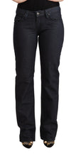 Dark Blue Cotton Stretch Low Waist Straight Denim Jeans Exte