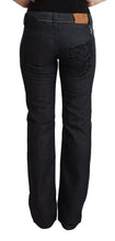 Dark Blue Cotton Stretch Low Waist Straight Denim Jeans Exte