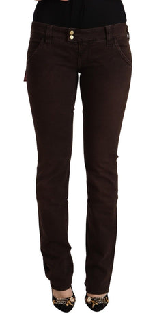 Brown Cotton Stretch Low Waist Slim Fit Denim Jeans CYCLE