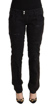 Black Cotton Distressed Low Waist Slim Fit Denim Jeans CYCLE