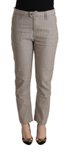 Light Gray Linen Blend Mid Waist Tapered Pants CYCLE