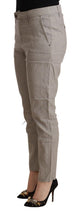 Light Gray Linen Blend Mid Waist Tapered Pants CYCLE