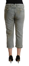 Gray 100% Cotton Mid Waist Skinny Cropped Pants CYCLE