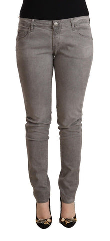 Light Gray Washed Cotton Slim Fit Denim Jeans Acht