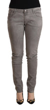 Light Gray Washed Cotton Slim Fit Denim Jeans Acht
