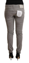 Light Gray Washed Cotton Slim Fit Denim Jeans Acht