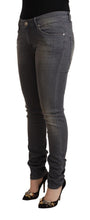 Dark Gray Washed Cotton Denim Skinny Jeans Acht