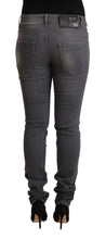 Dark Gray Washed Cotton Denim Skinny Jeans Acht