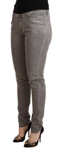 Gray Cotton Low Waist Skinny Push Up Denim Jeans Acht