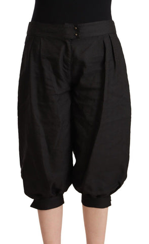 Black Viscose Cropped Harem Pants GF Ferre