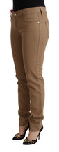 Brown Cotton Stretch Mid Waist Skinny Pants Jacob Cohen