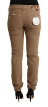 Brown Cotton Stretch Mid Waist Skinny Pants Jacob Cohen