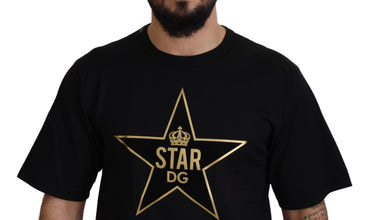 Black Gold STAR Crown DG Cotton Crewneck T-shirt Dolce & Gabbana