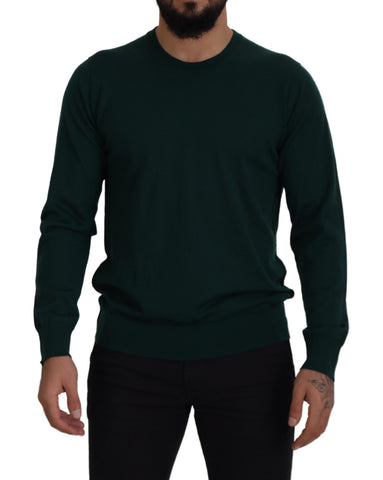 Green Cashmere Crewneck Pullover Sweater Dolce & Gabbana