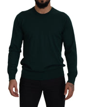 Green Cashmere Crewneck Pullover Sweater Dolce & Gabbana