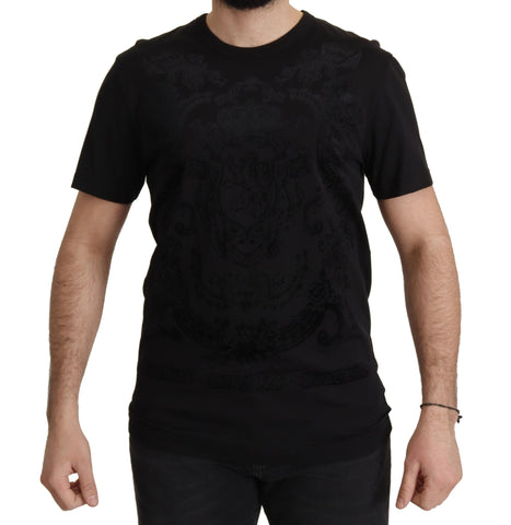 Black DG Baroque Cotton Crewneck T-shirt Dolce & Gabbana