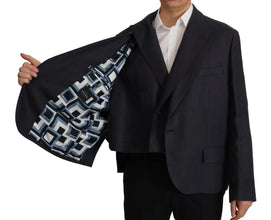 Blue Linen Formal Mens Blazer Jacket Dolce & Gabbana
