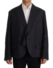 Blue Linen Formal Mens Blazer Jacket Dolce & Gabbana