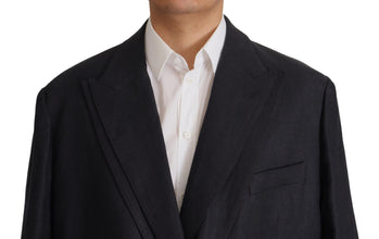 Blue Linen Formal Mens Blazer Jacket Dolce & Gabbana