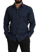 Blue Cotton MARTINI Slim Fit Dress Shirt Dolce & Gabbana