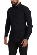 Black Cotton GOLD Slim Fit Dress Shirt Dolce & Gabbana
