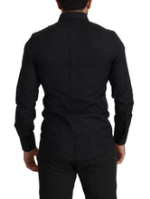 Black Cotton GOLD Slim Fit Dress Shirt Dolce & Gabbana