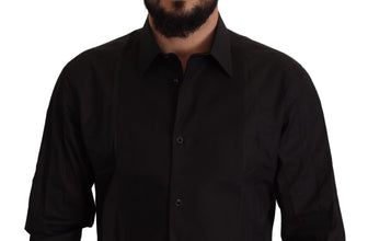 Black GOLD Slim Fit Tuxedo Dress Shirt Dolce & Gabbana