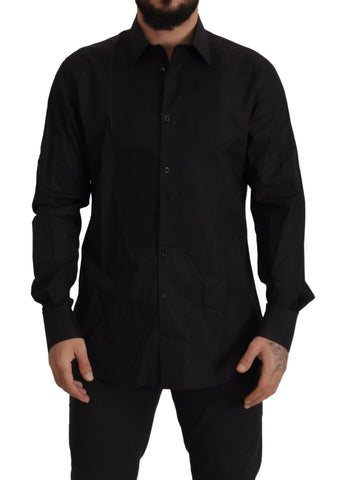 Black GOLD Slim Fit Tuxedo Dress Shirt Dolce & Gabbana