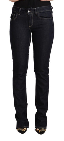 Black Cotton Stretch Low Waist Skinny Denim Jeans GF Ferre